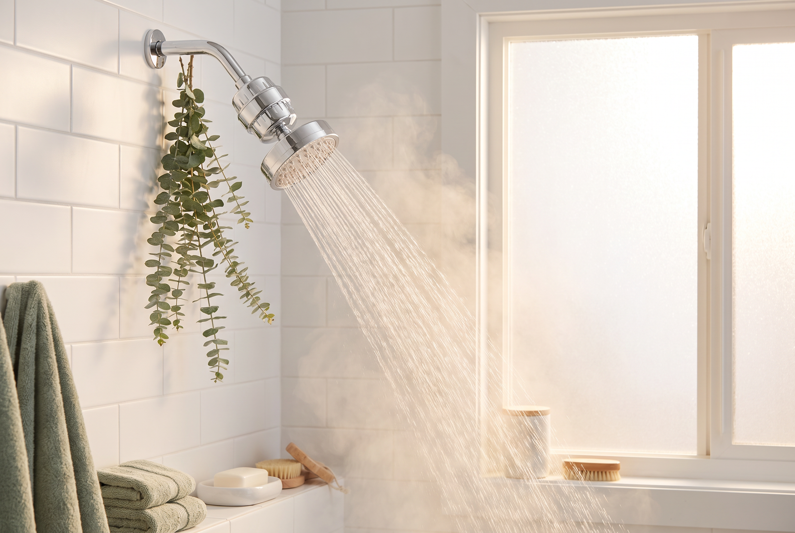 Tersella Rain · filtro de ducha instalado