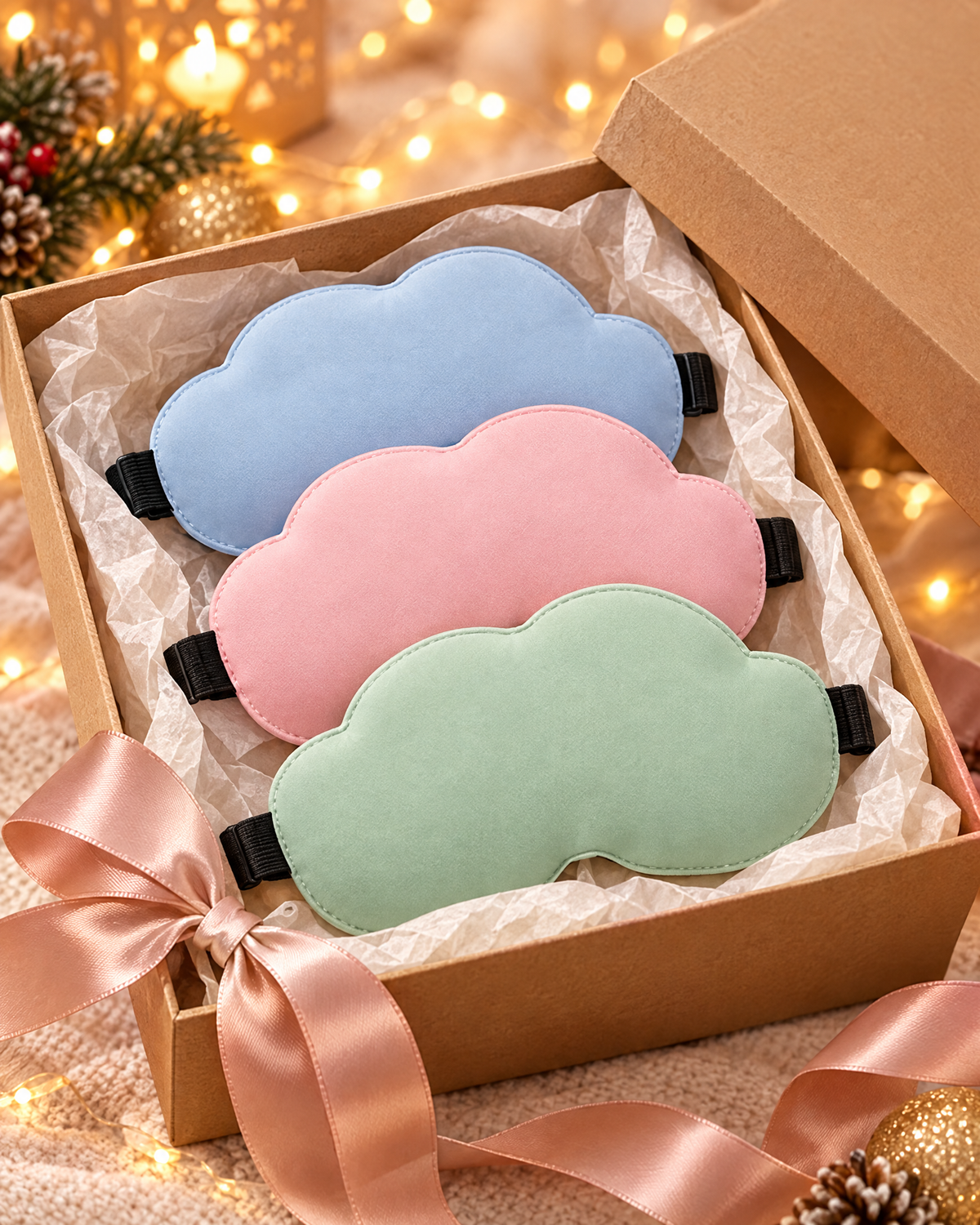 Antifaces Sleep como pack de regalo con lazo